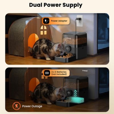 Image showing 6 th Oneisall PF05 3L Automatic Cat Feeder - 6-Meal Timer, Backup Power, Freshness Seal, Dry Food Dispenser