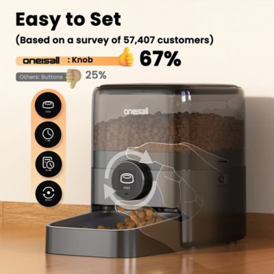 Image showing 8 th Oneisall PF05 3L Automatic Cat Feeder - 6-Meal Timer, Backup Power, Freshness Seal, Dry Food Dispenser