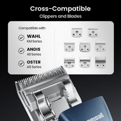 Image showing  PC14 Cordless Dog Clippers, 2-Speed, with Carbon Steel Blade, Metal Combs & Removable Battery