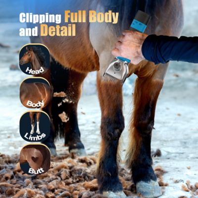 Image showing 6 th Oneisall HC2601 Cordless Horse Clippers, with 2 Batteries, Detachable Stainless Steel Blade, for Thick Coat