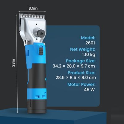 Image showing 7 th Oneisall HC2601 Cordless Horse Clippers, with 2 Batteries, Detachable Stainless Steel Blade, for Thick Coat