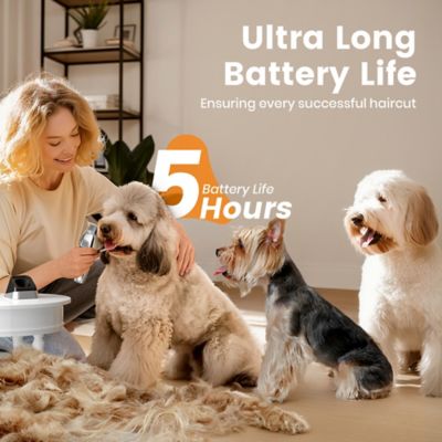 Image showing  K52NTS Cordless Dog Clippers for Thick Heavy Coats, Low Noise, with Metal Blades, All Stainless Steel, 2 Speeds