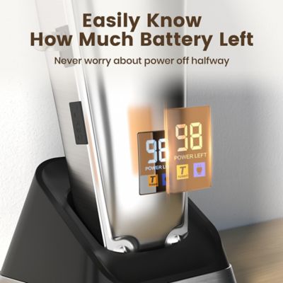 Image showing  K52NTS Cordless Dog Clippers for Thick Heavy Coats, Low Noise, with Metal Blades, All Stainless Steel, 2 Speeds