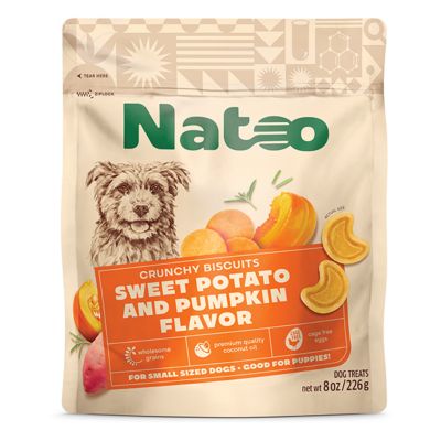 Natoo Sweet Potato & Pumpkin Crunchy Biscuit Dog Treats