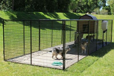 Image showing 2 th Cove Products Kennel Barn with 8 ft. x 8 ft. x 5 ft. Tall Run & Metal Cover (Basic)