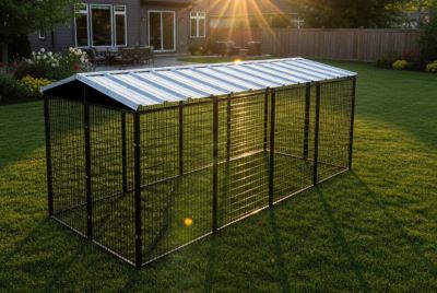 Yard Boss 8 ft. x 16 ft. CYB Dog Kennel (Powder-Coated)