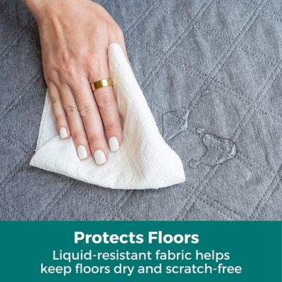 Image showing 6 th MyPet Petyard Protect, 6-Panel Light Gray Pet Yard with Lockable Pet Door and Graphite SecureMat