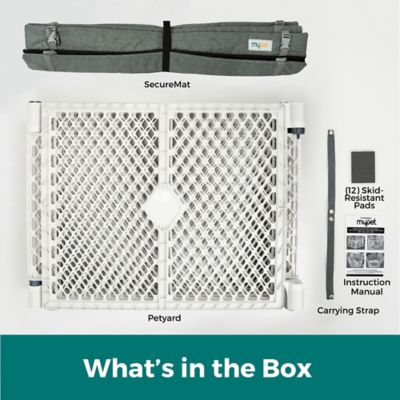 Image showing 9 th MyPet Petyard Protect, 6-Panel Light Gray Pet Yard with Lockable Pet Door and Graphite SecureMat