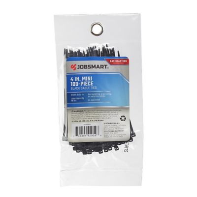 Image showing  4 in. Mini Cable Ties, 18 lb., Black, 100 pk.