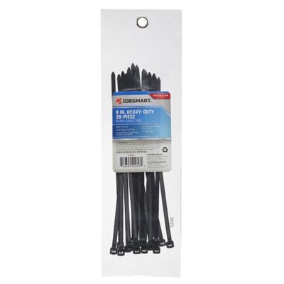 Image showing  8 in. Heavy-Duty Cable Ties, 75 lb., Black, 20 pk.