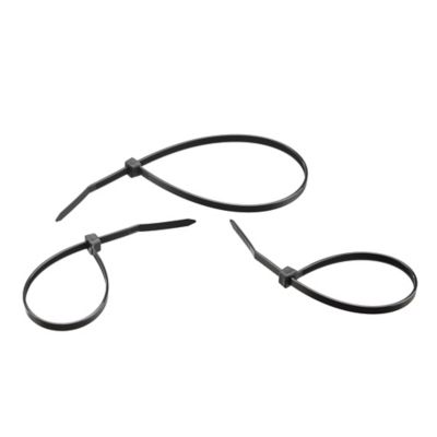 Image showing  8 in. and 11 in. Heavy-Duty Cable Ties, 50 lb., Black, 100 pk.