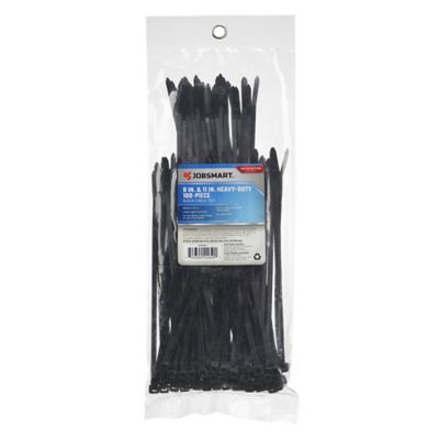 Image showing  8 in. and 11 in. Heavy-Duty Cable Ties, 50 lb., Black, 100 pk.