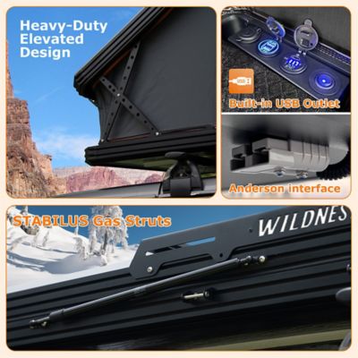 Image showing  Wildnest 3-in-1 Innovator Rooftop Tent Hardshell with USB Outlet, Luggage Racks, Skyview Window, Regular&TPU Rain Flies
