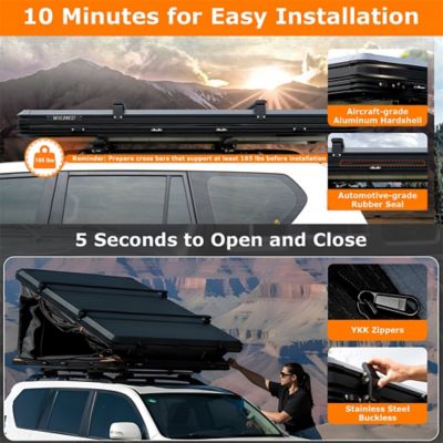 Image showing  Wildnest Pioneer HD Rooftop Tent Hard Shell with USB Outlet, Winter Thermal Liner, Summer Side Awning & Luggage Racks
