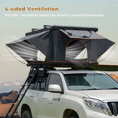 Image showing 8 th WILDNEST Rooftop Tent Hard Shell with USB Outlet, Winter Thermal Liner, Summer Side Awning & Luggage Racks
