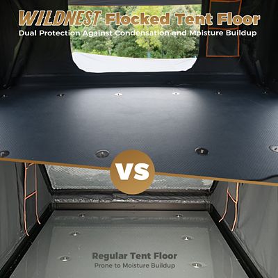 Image showing 10 th WILDNEST Rooftop Tent Hard Shell with USB Outlet, Winter Thermal Liner, Summer Side Awning & Luggage Racks