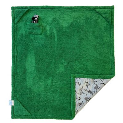 Image showing  Cozy Reversible - GITD Dino Bones Blanket with Plush Toy Pocket