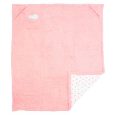 Image showing  Cozy Reversible- GITD Hearts Blanket with Plush Toy Pocket