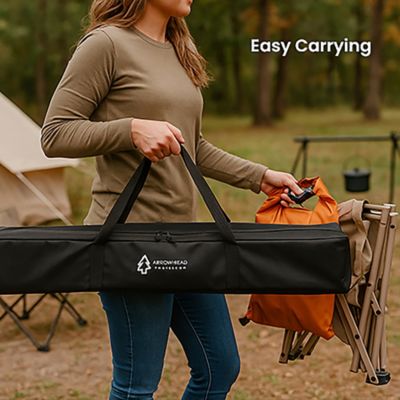 Image showing  Height-Adjustable Aluminum Roll-up Folding Camp Table with Under-Table Mesh Storage and Carry Bag