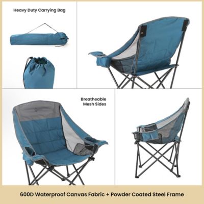 Image showing 6 th Arrowhead Outdoor Portable Oversized Folding Camp Chair with 2 Cup-Holders, Side Mesh Pockets, and Carry Bag