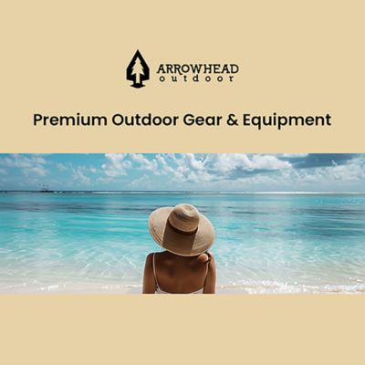 Image showing 7 th Arrowhead Outdoor Portable Reclinable Low-Profile Folding Beach Chair with Padded Headrest, Cup-Holder, and Carry Bag, 2 Pack