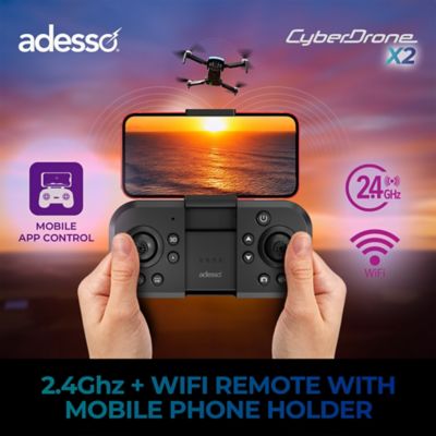 Image showing 6 th Adesso CyberDrone X2 1080p Drone with FPV Camera, Gimbal, and Remote
