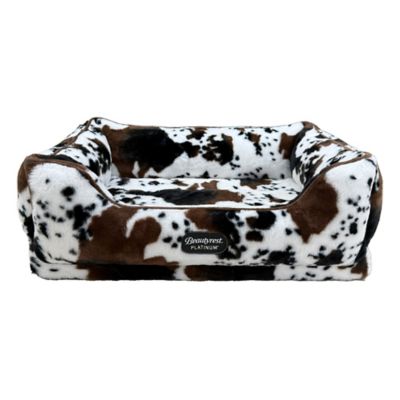 Image showing  Platinum Faux Fur Cowhide Print Cuddler Pet Bed, 36 in. x 23 in.