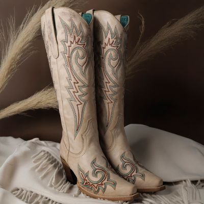 Image showing  Women's Embroidery Bone Snip Toe Cowgirl Boots