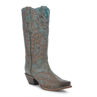 Corral Women's Embroidery Vintage Worn Finish Snip Toe Goat Cowgirl Boots