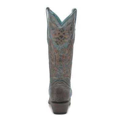 Image showing  Women's Embroidery Vintage Worn Finish Snip Toe Goat Cowgirl Boots