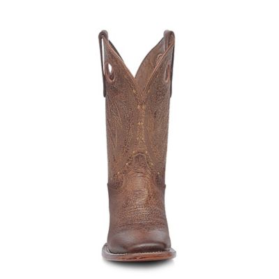 Image showing  Men's Cutout and Embroidery Wide Square Toe Cowboy Boots