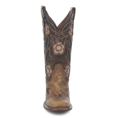 Image showing  Women's Cowgirl boot with Floral Embroidery and Inlay
