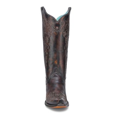 Image showing  Women's Floral Embroidery Snip Toe Cowgirl Boots