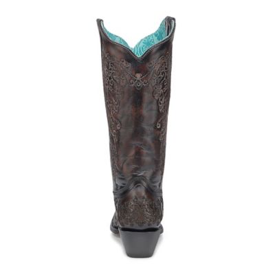 Image showing  Women's Floral Embroidery Snip Toe Cowgirl Boots
