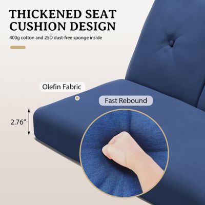 Image showing  3-Person Outdoor Metal Patio Swing Chair with Cushion in Gray