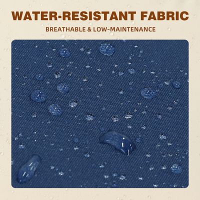 Image showing 9 th Veikous Navy Blue 3 pc. Patio Wicker Outdoor Rocking Chair Set with Cushions and Pillows