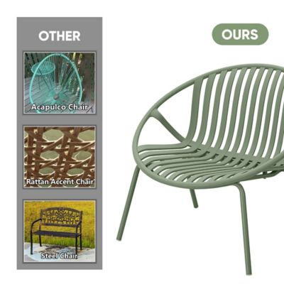 Image showing 5 th Werph 3 Pieces Outdoor Furniture with Bistro Table and Patio Chairs Set of 2, Patio Set with Green Chairs & Orange Table