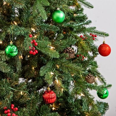 Image showing  Merry Medley Plastic 24-Piece Ornament Set - Red and Green