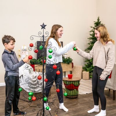 Image showing  Merry Medley Plastic 24-Piece Ornament Set - Red and Green