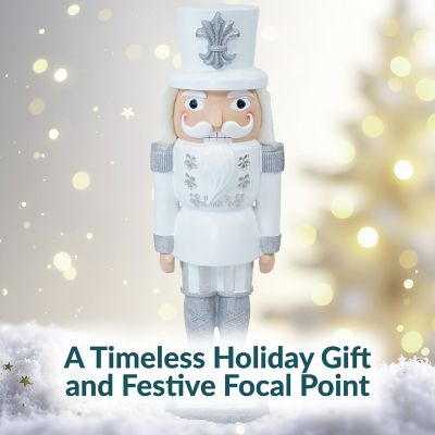 Image showing 7 th Sunnydaze Decor Sterling the Silver Nutcracker Statue