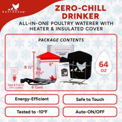 Image showing 5 th RentACoop 64 oz. Zero Chill Heated Poultry Drinker