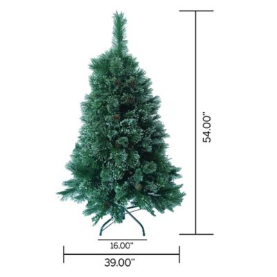 Image showing  4.5 ft. Cashmere and Snow Bristle Mixed Tree with 37 Pine Cones and 250 Clear Lights