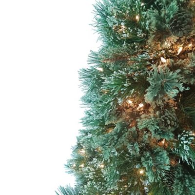 Image showing  4.5 ft. Cashmere and Snow Bristle Mixed Tree with 37 Pine Cones and 250 Clear Lights