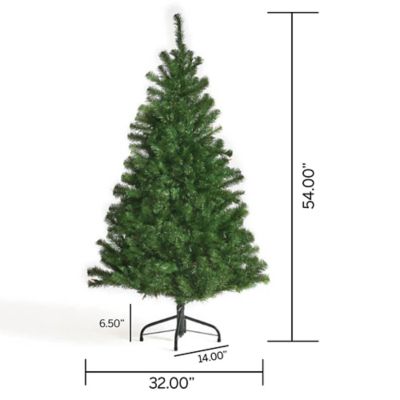 Image showing  4.5 ft. Hinged Noble Fir Tree with 200 Multicolored Lights