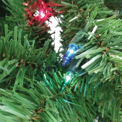 Image showing  4.5 ft. Hinged Noble Fir Tree with 200 Multicolored Lights