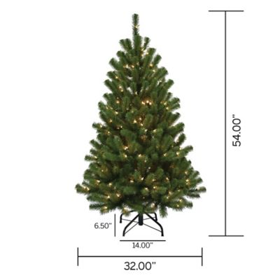 Image showing  4.5 ft. Hinged Noble Fir Tree with 200 Clear Lights