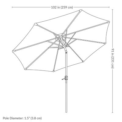 Image showing  Patio Umbrella with Woodgrain Finish - Beige