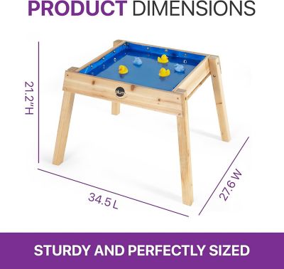 Image showing  Kids Wooden Sand and Water Table with Cover - Backyard Build & Splash Activity, Sturdy Sandbox Playset, Age 2+