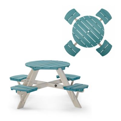 Plum Kids Picnic Table - Wooden Toddler Table & Chairs Set, Outdoor Furniture, 4 Built-in Benches, Sturdy, Durable, Ages 3+