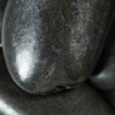 Image showing  Rivora Nero Polished Quartzite Landscaping Rock Pebbles, 2-3.5 In. (55 Bags, 40 lbs/Bag)